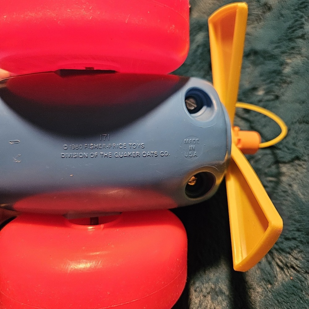 Vintage FISHER PRICE Airplane & Little People‎ Pilot Kids Pull Toy 1980 - Picture 6 of 6
